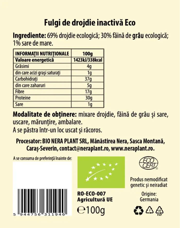 Kit Fulgi de drojdie inactiva ECO 100g - imagine 2