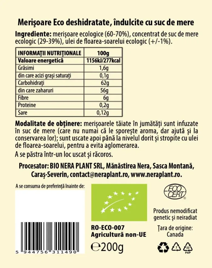 Kit Merisoare ECO deshidratate 200g - imagine 2