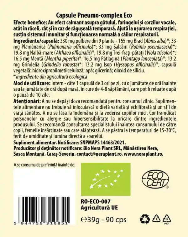 Capsule Pneumo-Complex ECO 90cps - neraplant